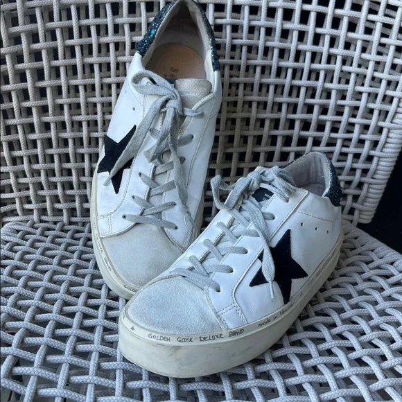 Golden Goose Hi Star |White | blue glitter-back |Size 39| 9 - Picture 6 of 16
